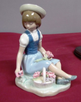 Appraisal: LLADRO - Picking Flowers - G Retired Good condition