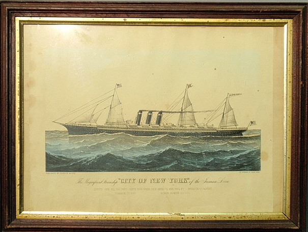 Appraisal: - Currier Ives print of the steamship City of New