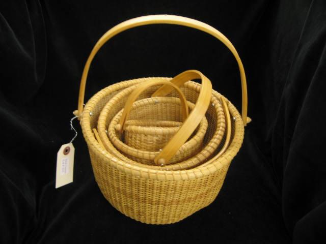 Appraisal: Nest of Nantucket Baskets swing handles