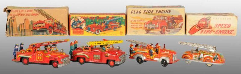 Appraisal: Lot of Fire Engine Friction Toys All in O B