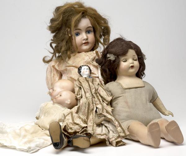 Appraisal: DOLLS Five dolls two By-Lo babies German bisque-head early composition