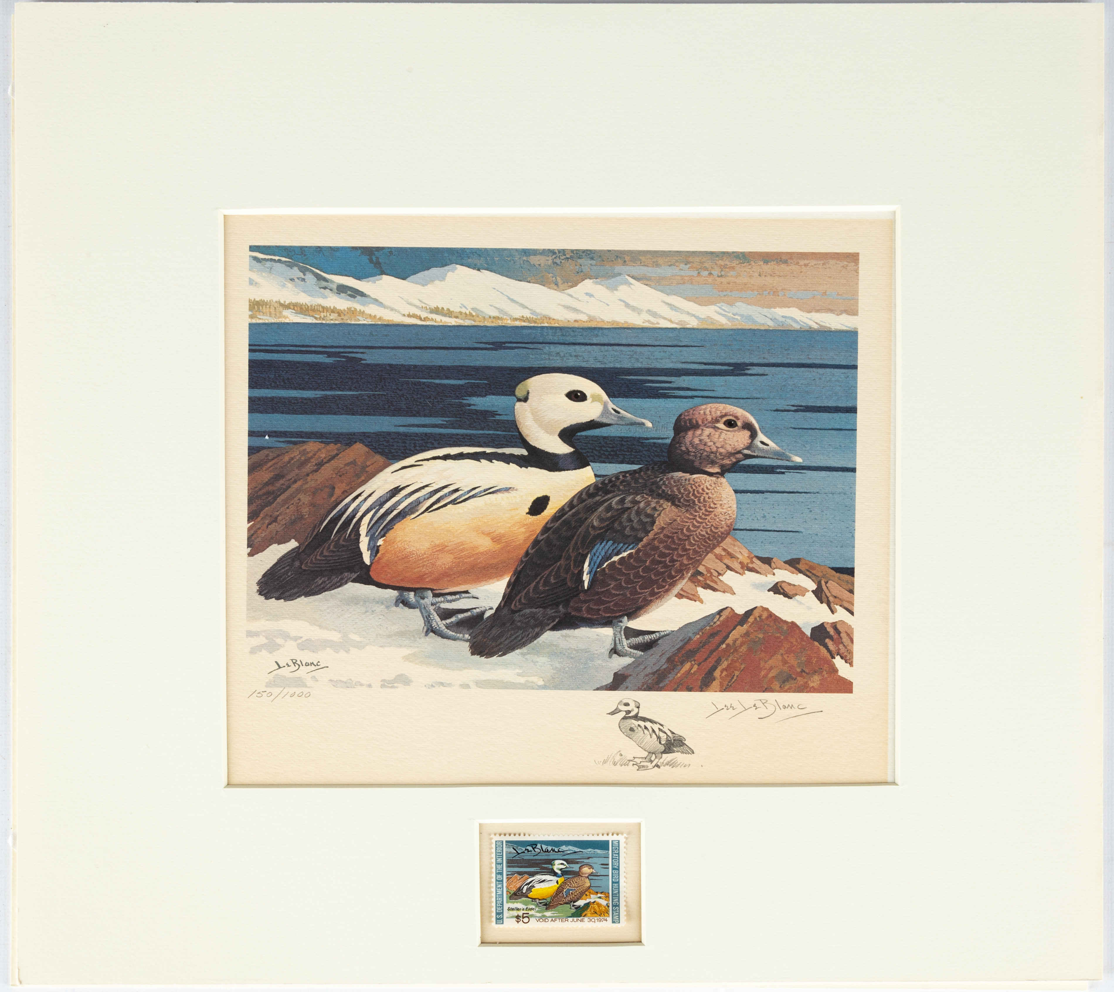 Appraisal: FEDERAL DUCK STAMPS LITHOGRAPHS Lee LeBlanc American b - Stellers