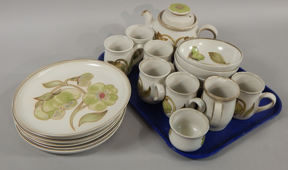 Appraisal: A Denby Troubadour part tea and dinner service decorated with