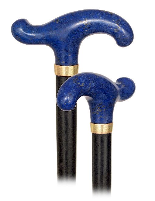 Appraisal: Lapis Lazuli and Gold Dress Cane -Ca -Large Lapis Lazuli