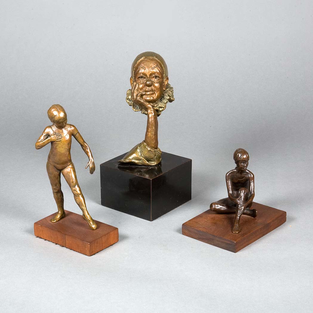 Appraisal: Two Bronze Figures of Girls Height of taller inches Together