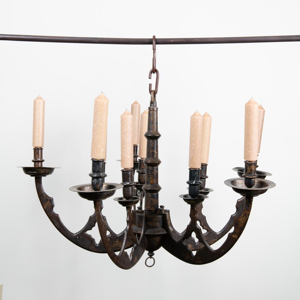 Appraisal: TH C CONTINENTAL BRONZE-PATINATED CHANDELIER A Continental bronze-patinated ten-light chandelier