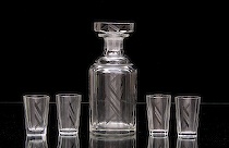 Appraisal: Czech Deco Decanter Set ca early mid th Century Faceted