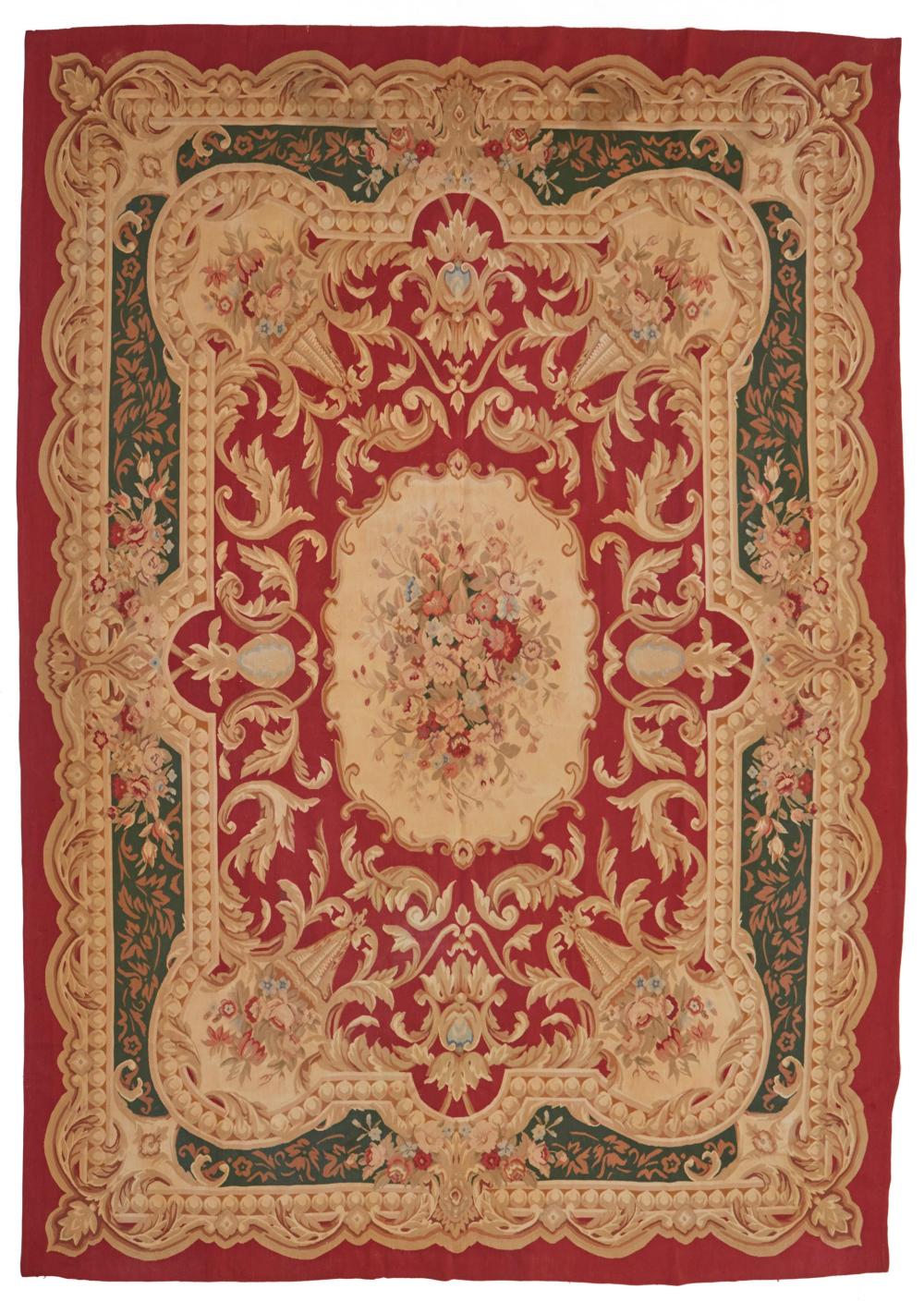 Appraisal: An Aubusson tapestry rug th Century The wool rug with