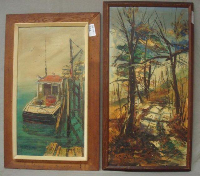 Appraisal: SOBOSSEK Stan O Cs - Path Thru Trees Fishing Boat