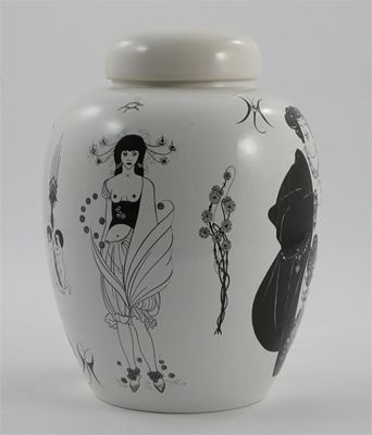 Appraisal: A Poole Pottery Beardsley Collection ginger jar and cover with