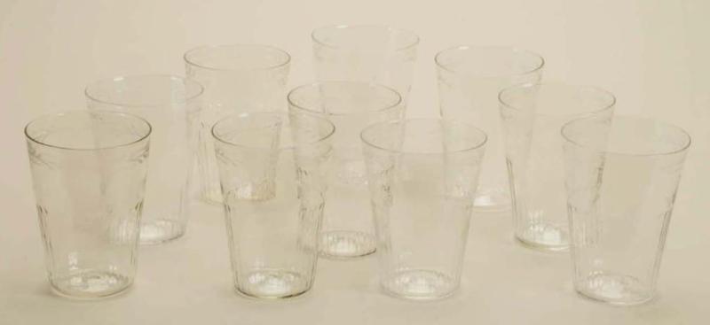 Appraisal: Lot of Assembled Set of Blown Flip Glasses Description Colorless