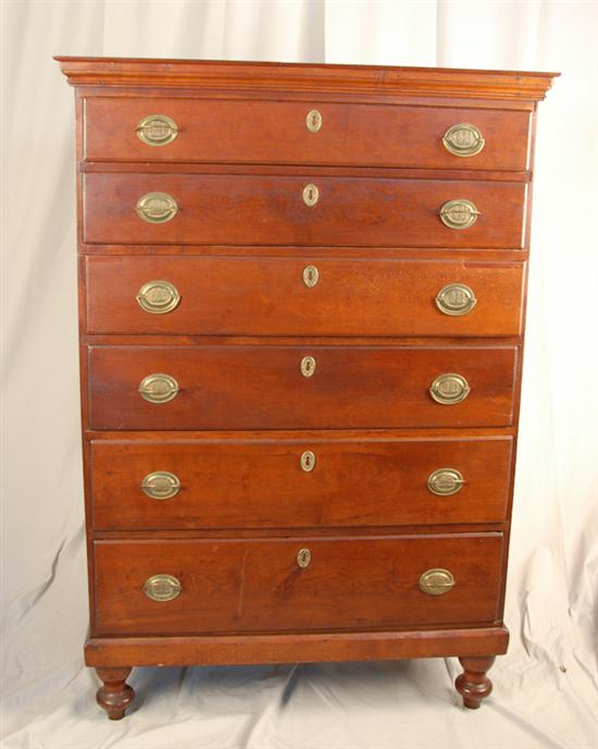 Appraisal: An E th C Southern Mahogany Tall Chest of Drawers