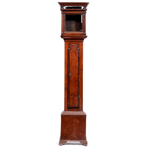 Appraisal: A George III oak longcase clockcase the flat topped hood