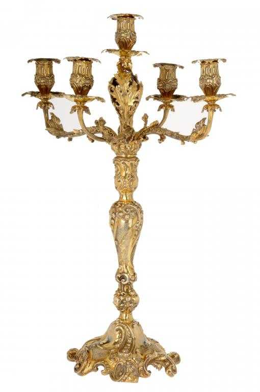 Appraisal: A WILLIAM IV SILVER GILT CANDELABRUM BY PAUL STORR of