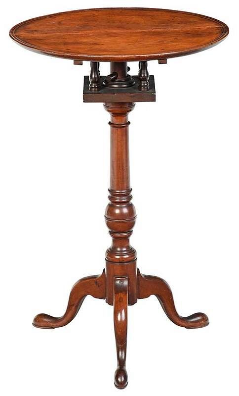 Appraisal: Pennsylvania Chippendale Dish Top Candle Stand late th century cherry