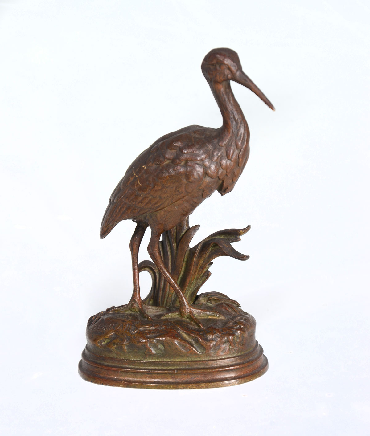 Appraisal: DUBUCAND Alfred French - Crane Standing Bronze '' h