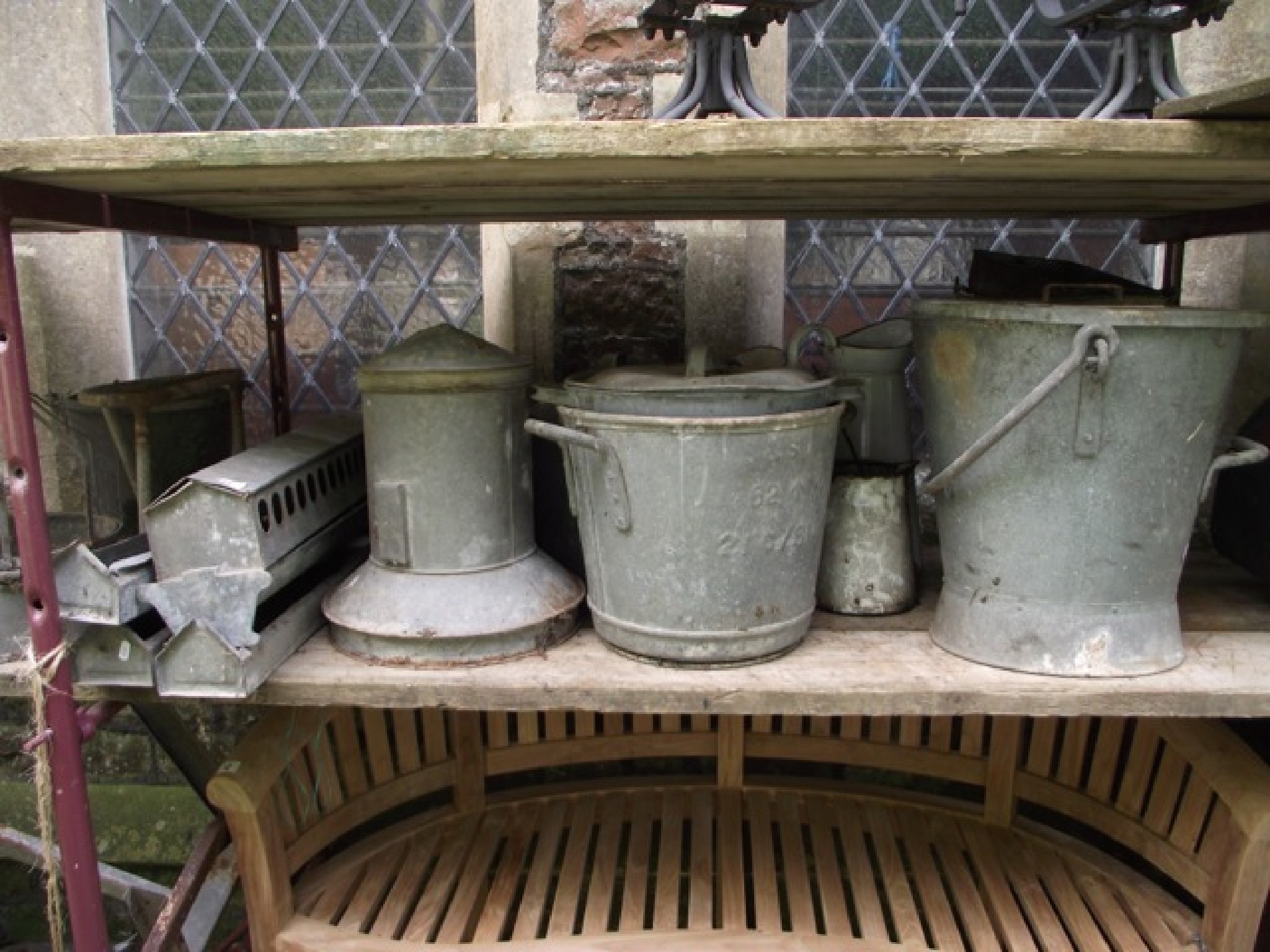 Appraisal: A quantity of vintage galvanised ware to include a selection