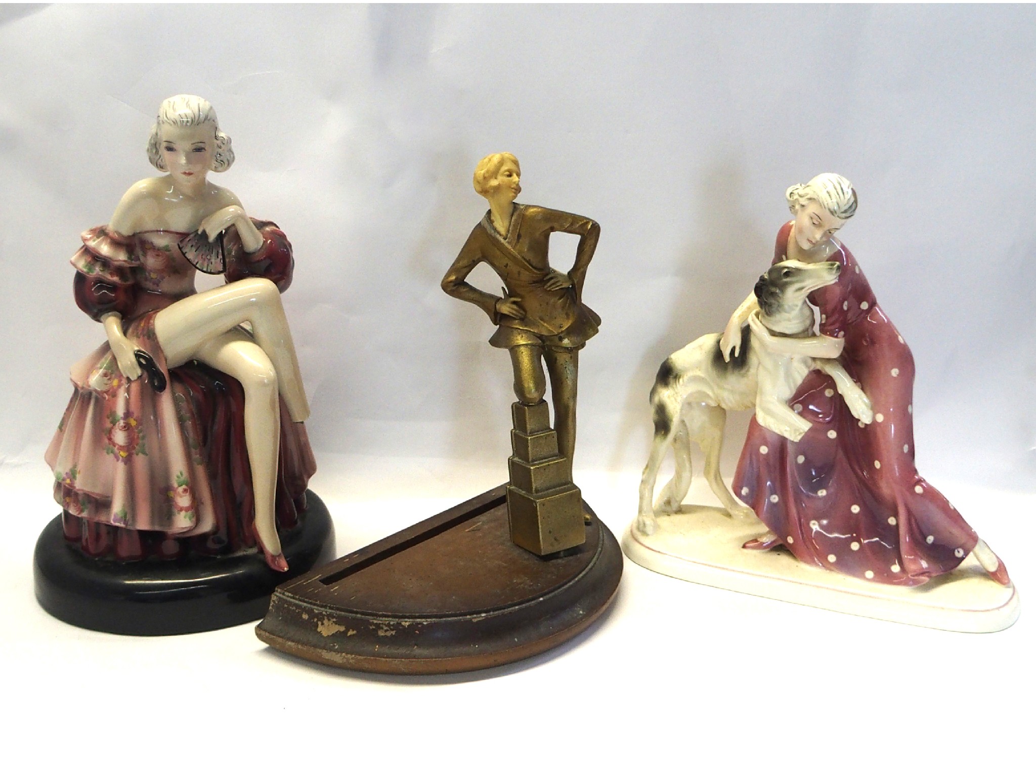 Appraisal: Goldscheider figure of a lady modelled by Dakon Katzhutte figure