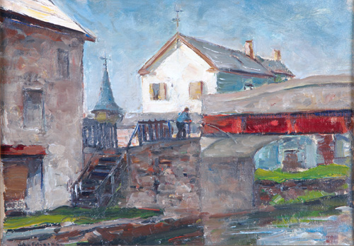 Appraisal: John Folinsbee American - Canal Bridge New Hope Oil on