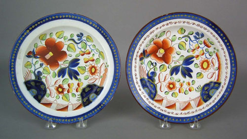 Appraisal: Two Gaudy Dutch plates th c in the single rose