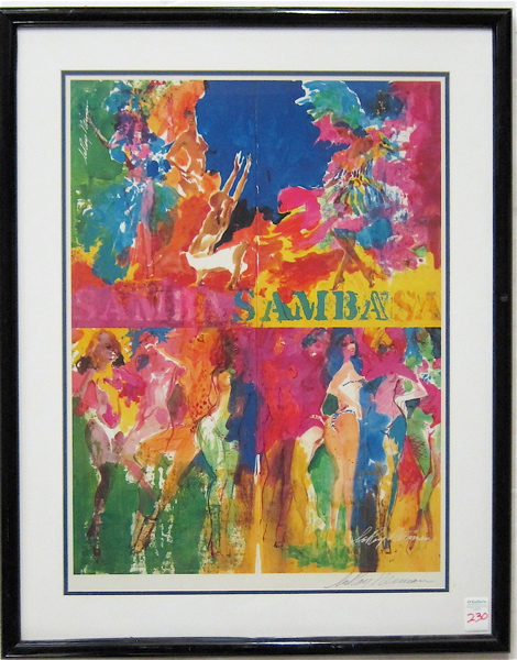 Appraisal: LEROY NEIMAN COLOR PRINT American born Samba depicting dancing figures