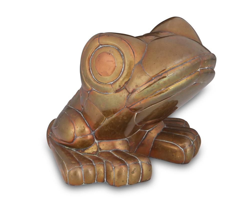 Appraisal: Attributed to Sergio Bustamante b Mexican Frog Copper and brass