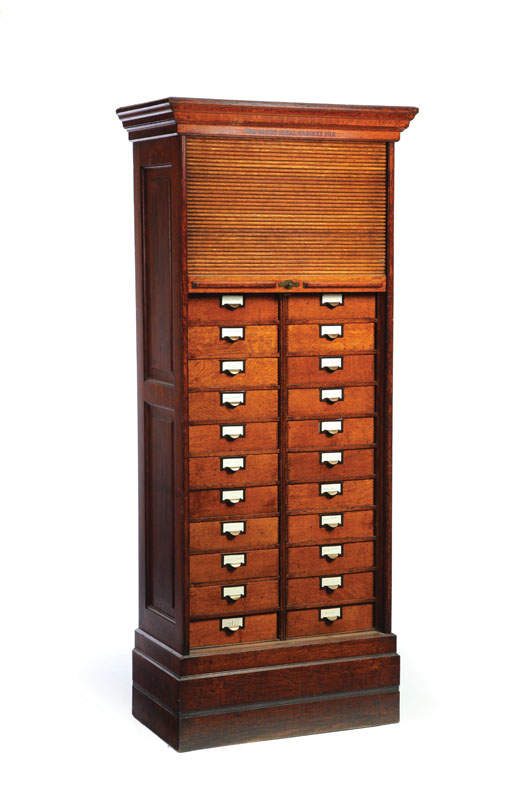 Appraisal: GLOBE WERNICKE FILE CABINET Oak having a stepped cornice over