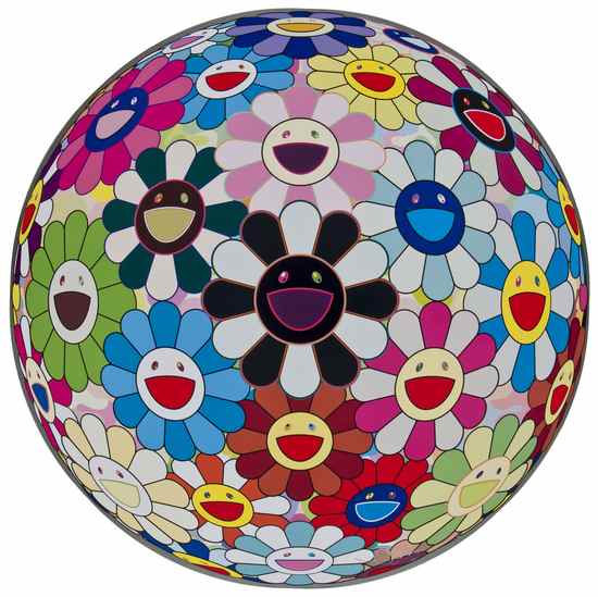 Appraisal: Takashi Murakami b Flowerball Blood -D offset lithograph printed in