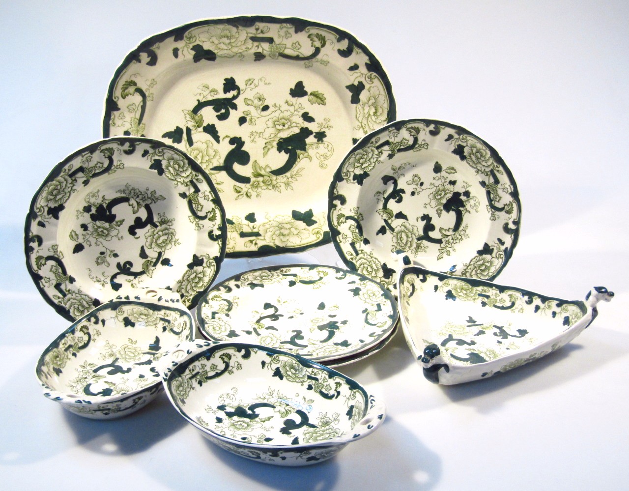 Appraisal: Various Mason's Chartreuse pattern china to include a serving plate