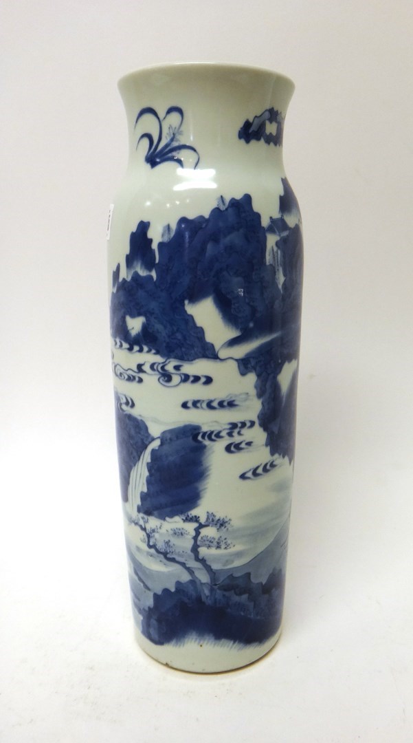 Appraisal: A Chinese blue and white transitional style vase th century