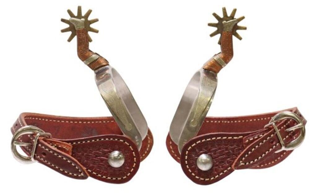 Appraisal: pair Western cowboy spurs marked CSC for Colorado Saddlery Company