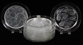 Appraisal: LALIQUE GLASS ANNUAL PLATES C LALIQUE GLASS ANNUAL PLATES C