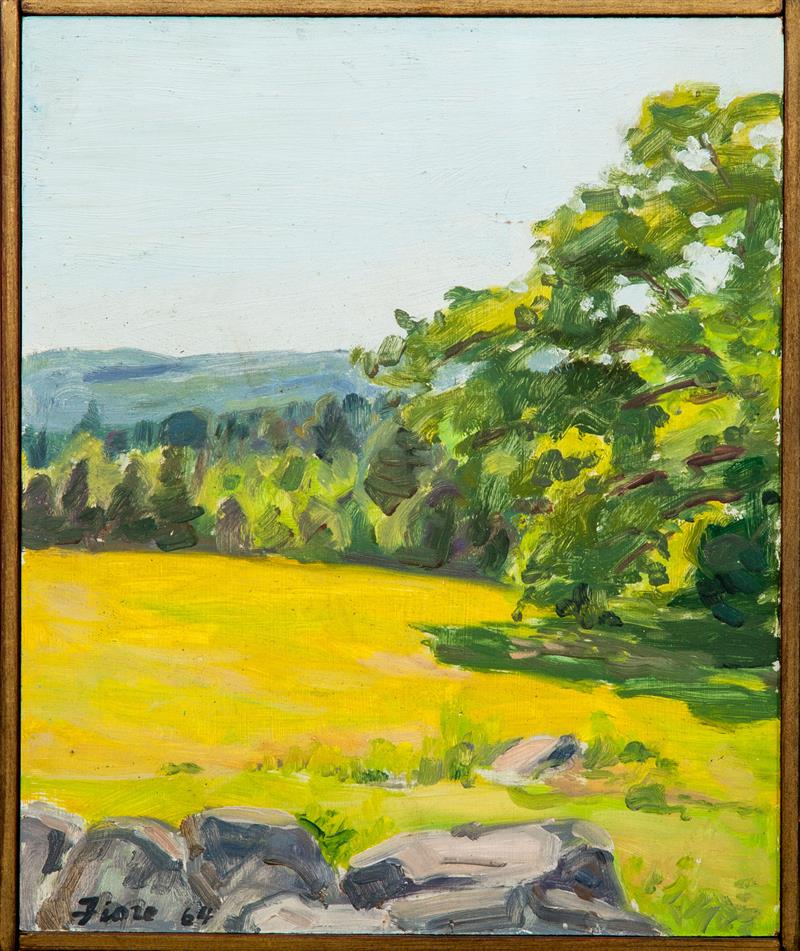 Appraisal: Joseph Fiore - Oak and Field Oil on panel signed