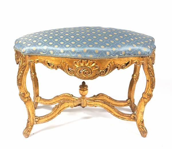 Appraisal: A Louis XV style gilt decorated and upholstered bench height