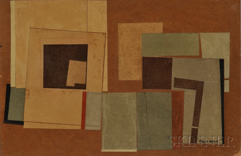 Appraisal: American School th Century Geometric Composition Signed Philip H Statlender