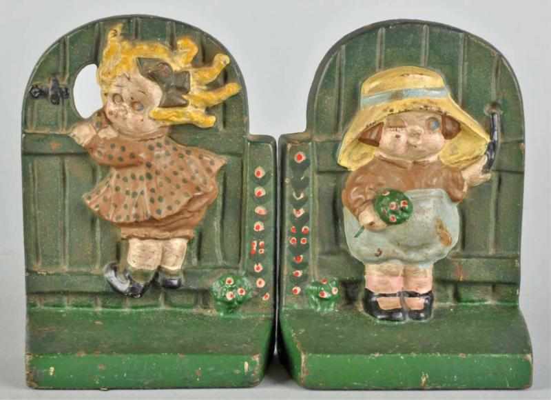 Appraisal: Cast Iron Hubley Bobby Blake Dolly Bookends Description Marked GGD