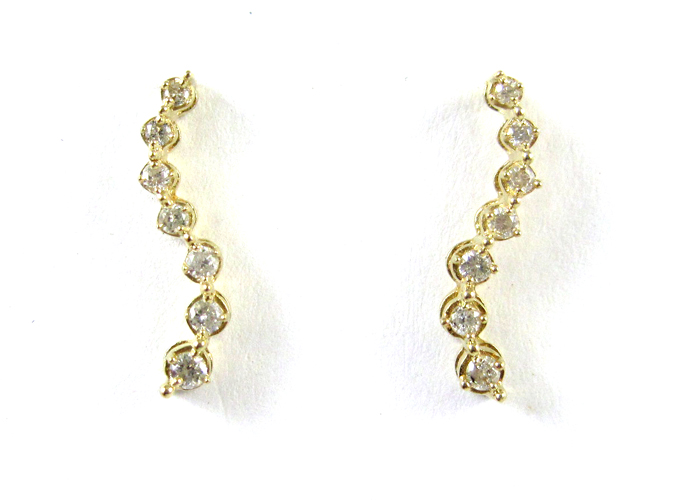 Appraisal: PAIR OF DIAMOND AND TEN KARAT GOLD EARRINGS each set