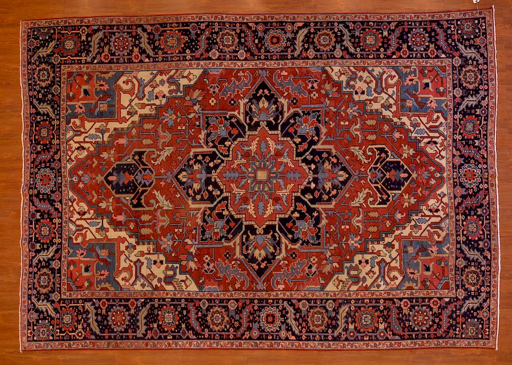 Appraisal: Antique Herez Rug approx x Persia circa Condition Even wear