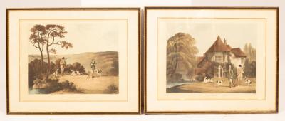 Appraisal: Sutherland after Wolstenholme Shooting plates I-IV coloured engravings cm x