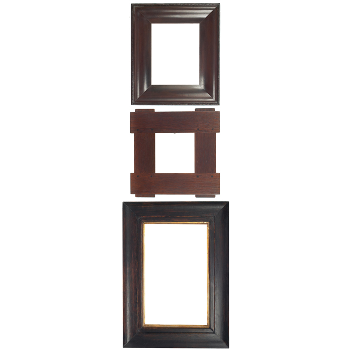 Appraisal: Group of frames three dark stain withcarved edge overall ''