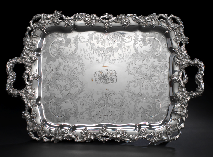 Appraisal: William IV Old Sheffield Plate Vintage Tray second quarter th