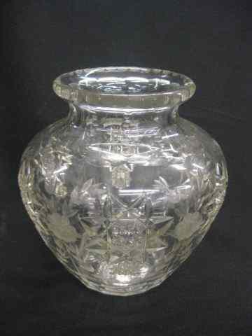 Appraisal: Hawkes Cut Glass Vase or Jardiniere ''Poppy'' pattern by Empire