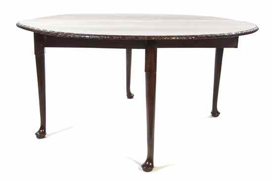 Appraisal: A Queen Anne Style Mahogany Drop-Leaf Table the rectangular top