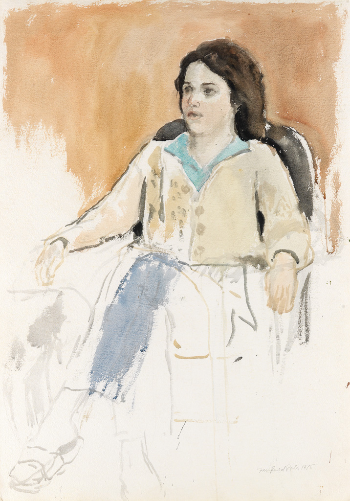 Appraisal: FAIRFIELD PORTER Sketch for Keelin Watercolor on paper x mm