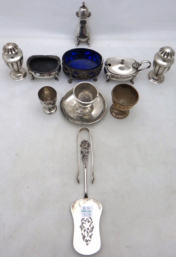 Appraisal: Silver comprising a pair of urn shaped pepperettes London a