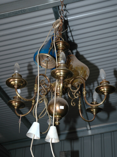 Appraisal: A DUTCH BRASS CEILING LIGHT AND TWO OTHER LIGHTS