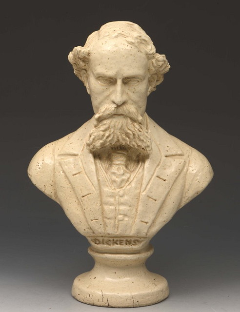 Appraisal: A POTTERY PORTRAIT BUST OF DICKENS possibly th Century with