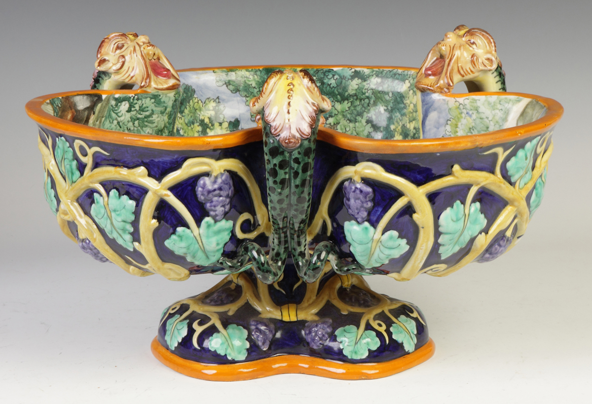 Appraisal: Italian Majolica Hand Painted Center Bowl Early th cent With