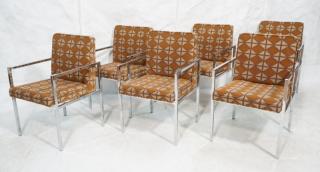 Appraisal: Set MILO BAUGHMAN Style Chrome Arm Dining Chair Set MILO