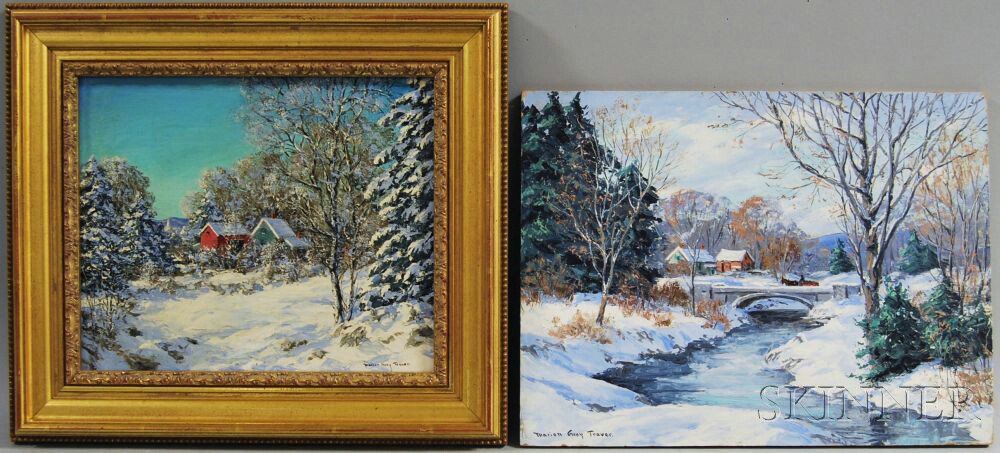 Appraisal: Marion Gray Traver American - Two Winter Landscapes Over the